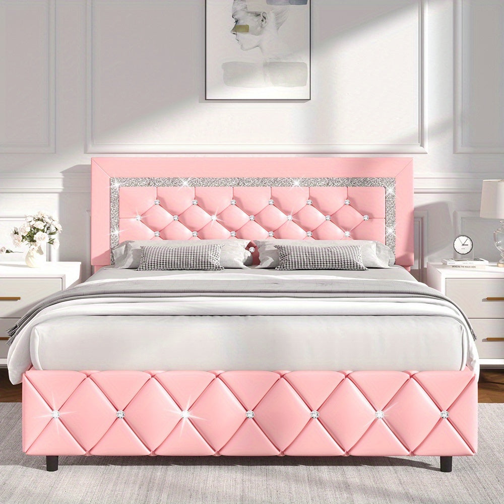 halloween twin full queen king upholstered bed frame diamond - Temu