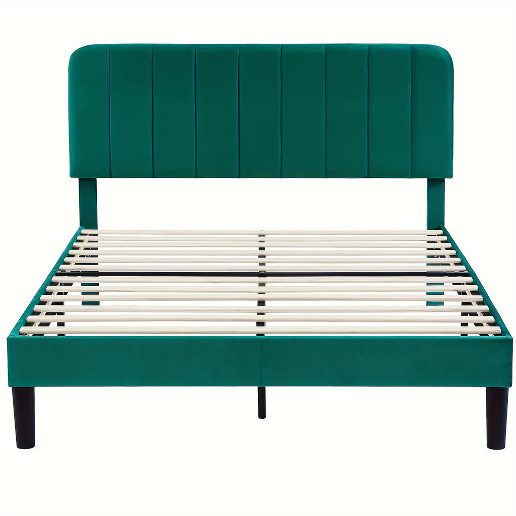 platform bed frame in velvet upholstery suitable full queen - Temu
