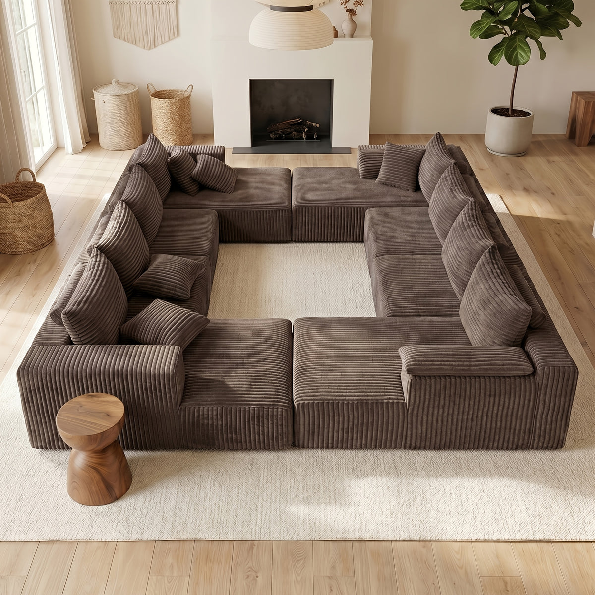 extra large modern wraparound sectional sofa suitable family - Temu