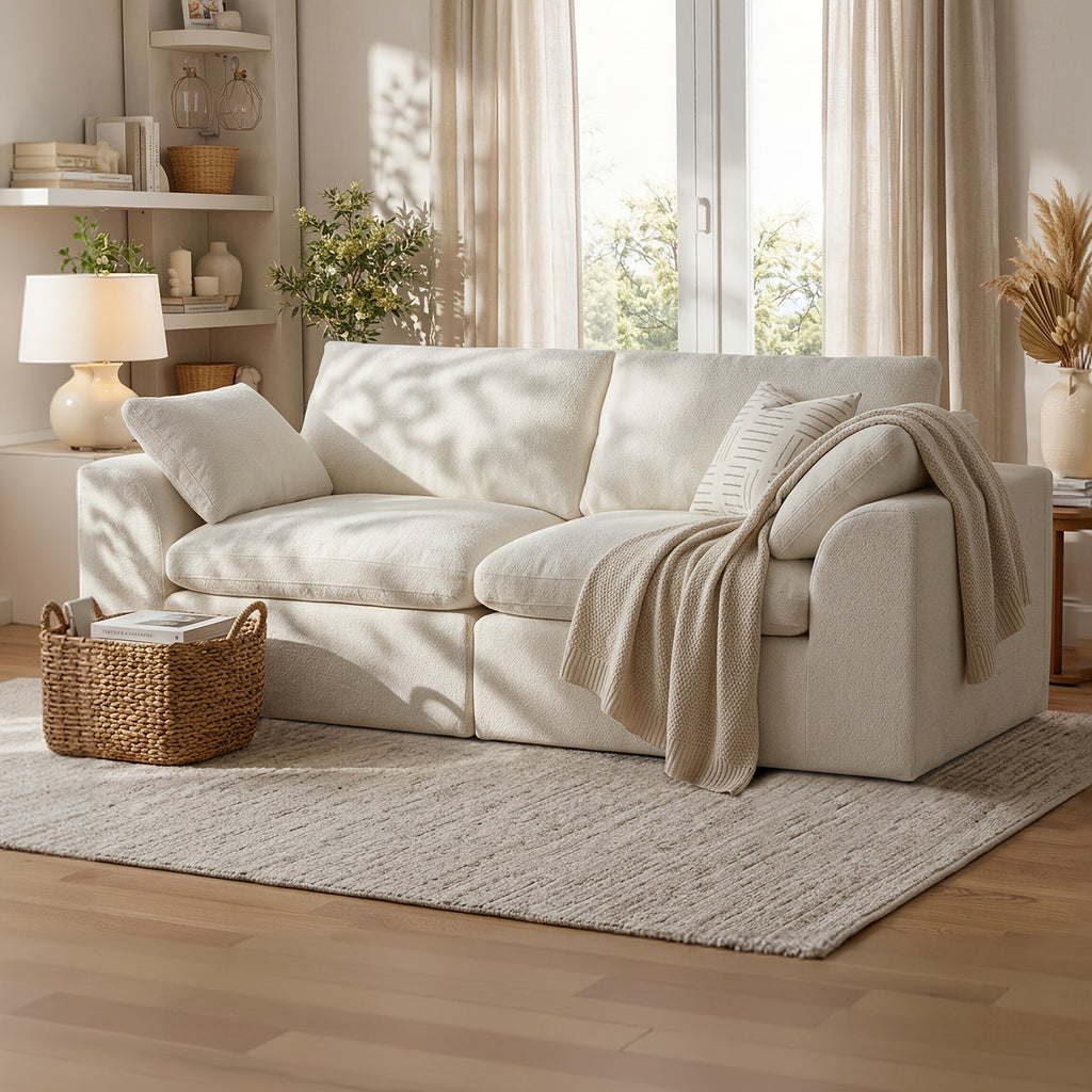 loveseat 2 seater cloud couch comfy deep seat modern small - Temu