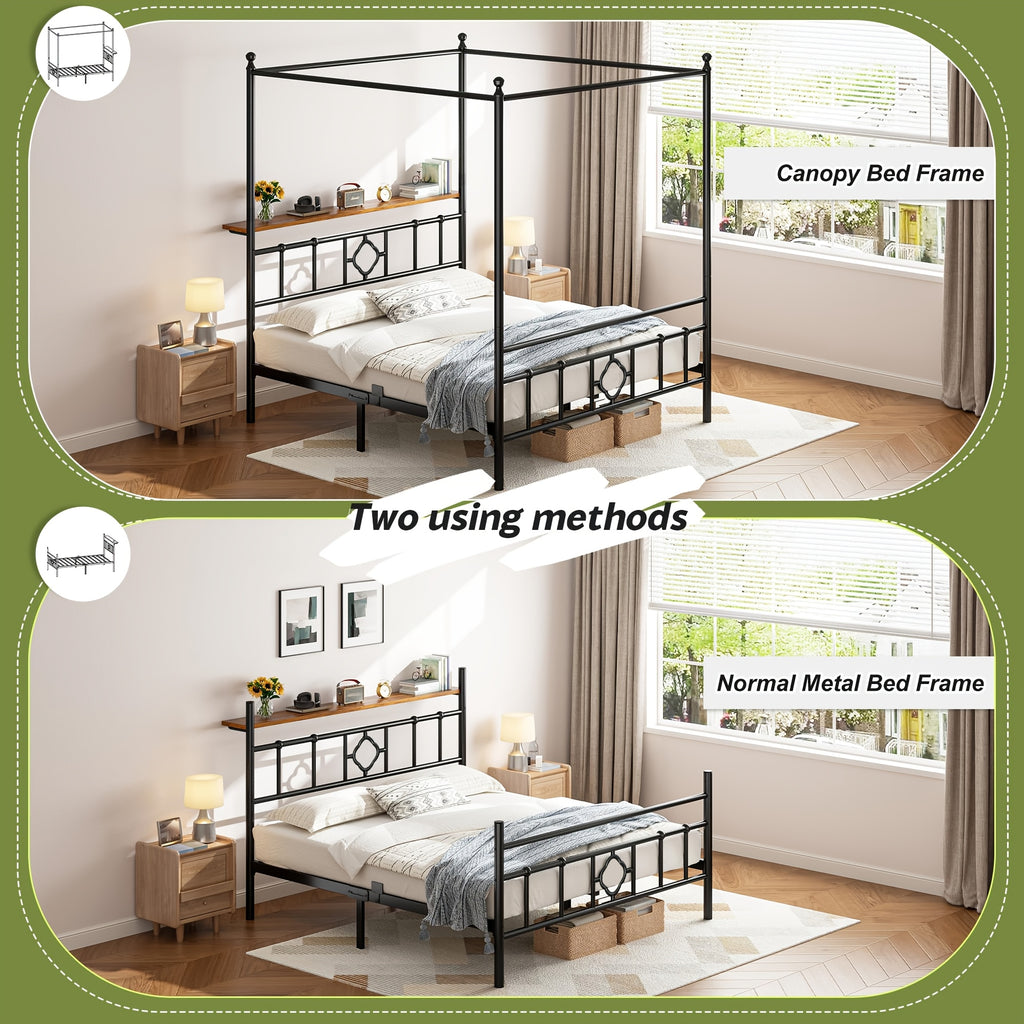 queen full twin size bed frame storage headboard - Temu