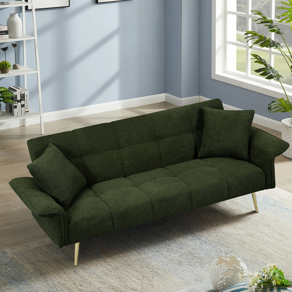 teddy velvet sofa bed convertible armrests temu - Temu