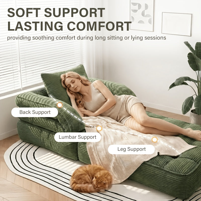 3 in 1 foldable lounge sofa a single chair bed backrest - Temu