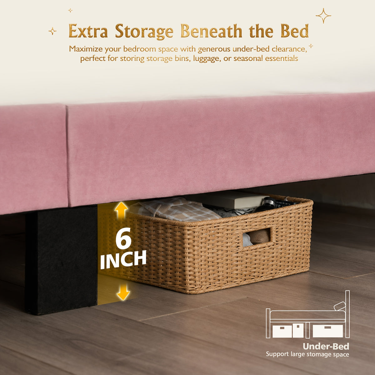 flannel upholstered platform bed frame integrated headboard - Temu
