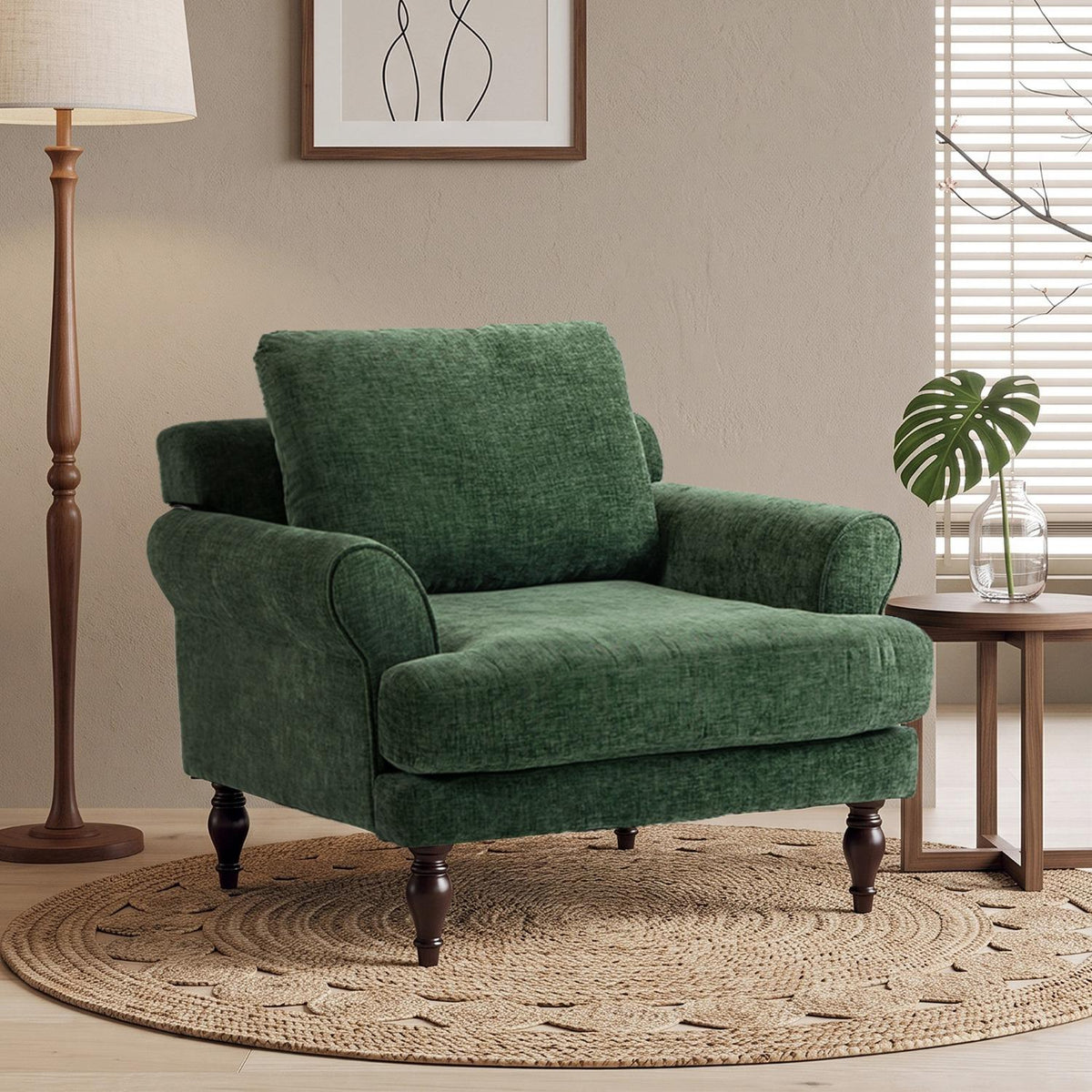 oversized linen fabric accent chair upholstered single sofa - Temu