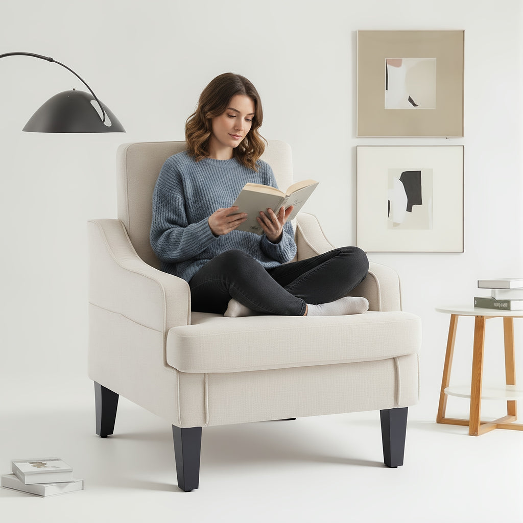 century modern armchair plush padded accent chair   - Temu