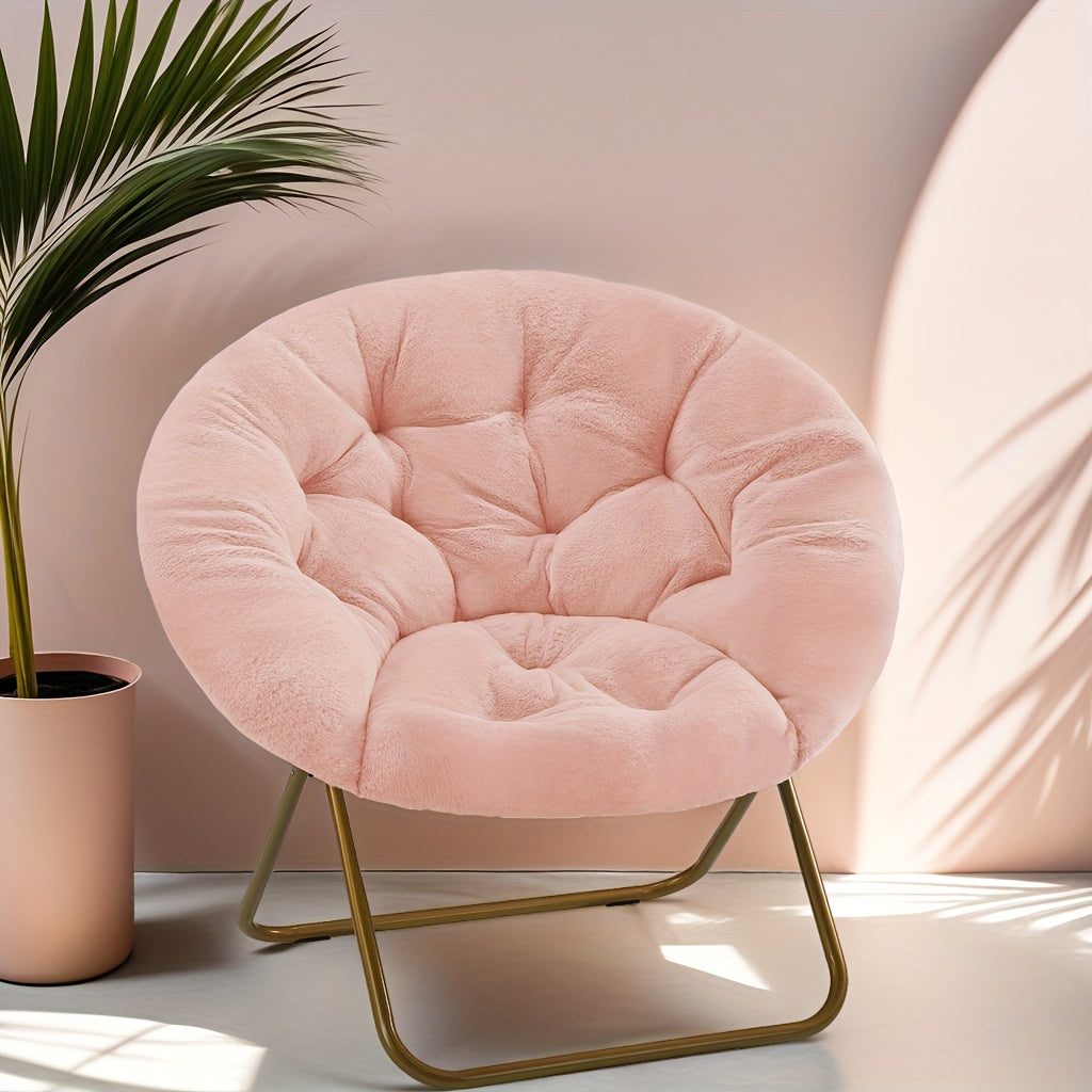 round folding leisure chair perfect relaxing in bedroom - Temu