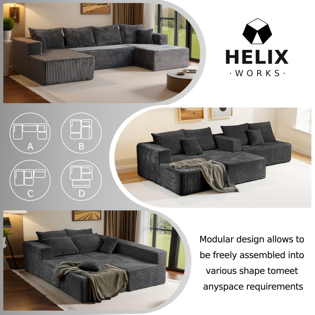 boneless couch sectional sofa living room modern corduroy - Temu