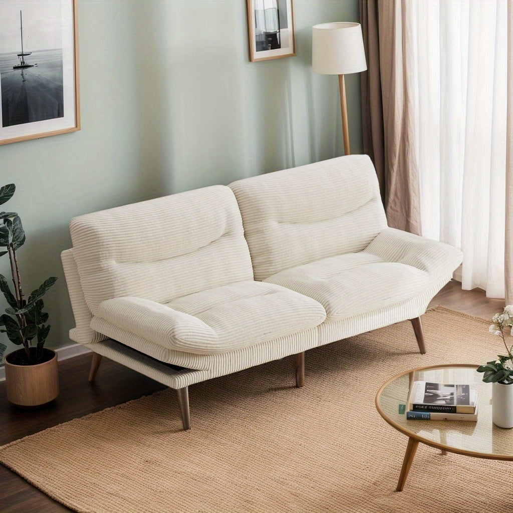 66 71 inch futon sofa bed adjustable backrest armrests - Temu