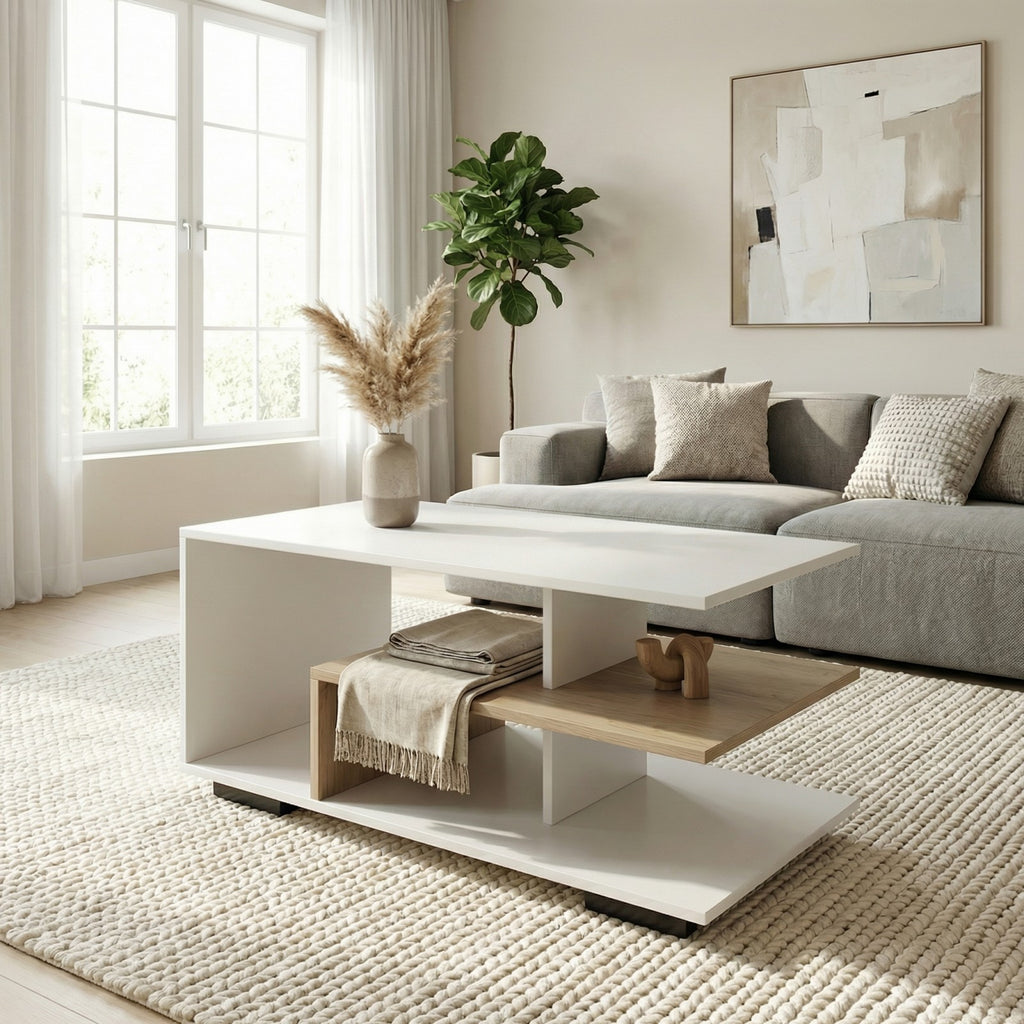 3 tier geometric coffee table modern   - Temu