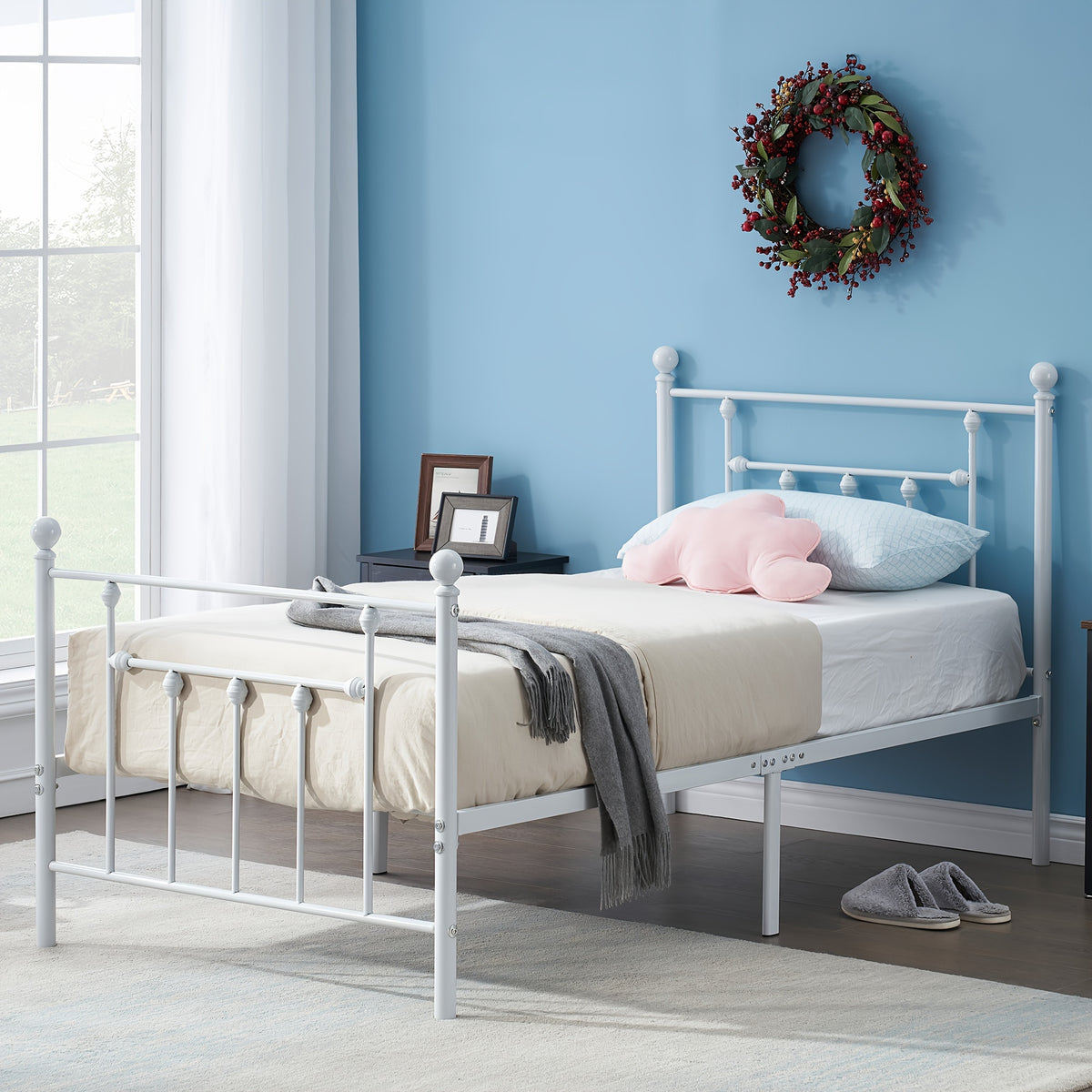 metal platform bed frame queen bed frame   spring - Temu