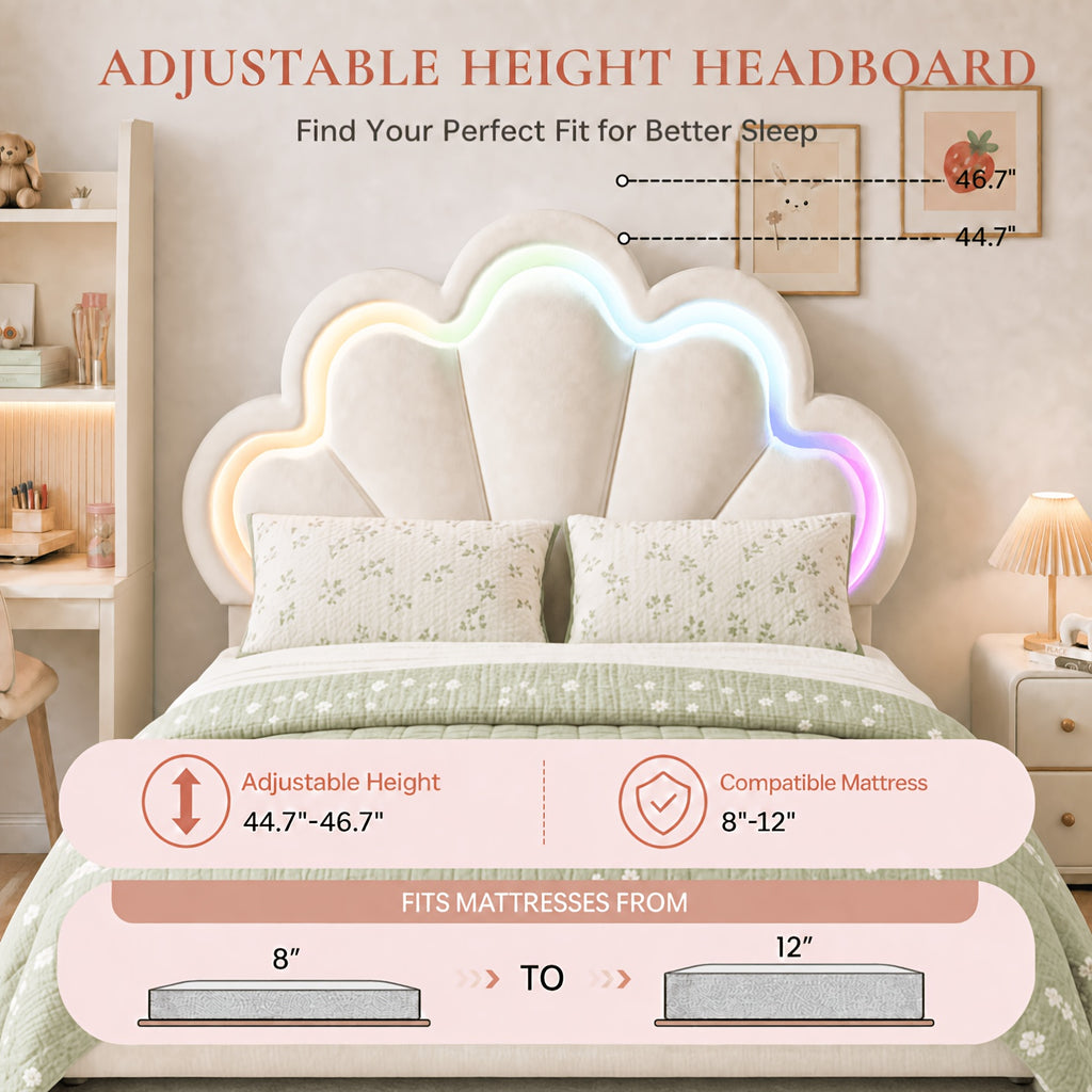 twin full queen size velvet princess petal bed frame - Temu