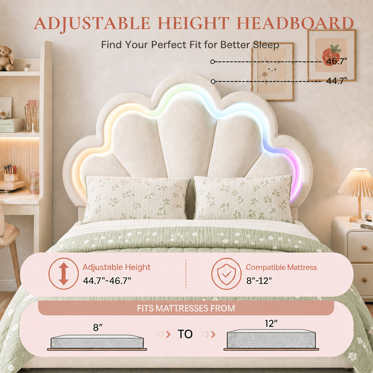 twin full queen size velvet princess petal bed frame - Temu
