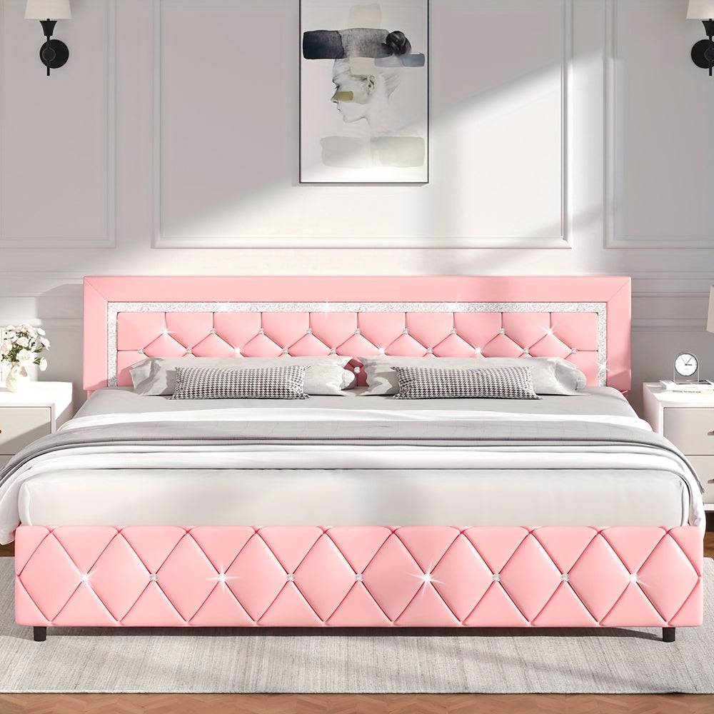 halloween twin full queen king upholstered bed frame diamond - Temu