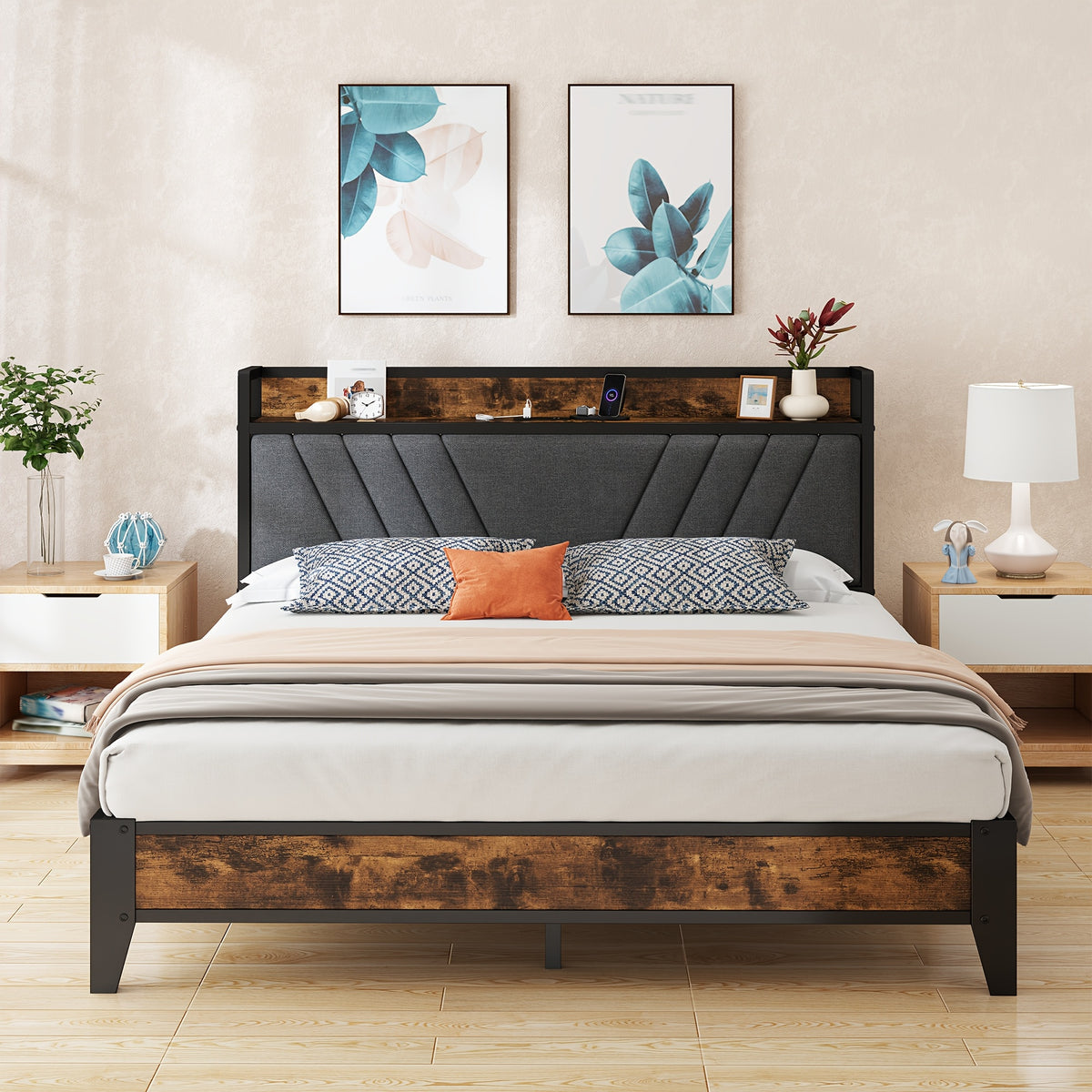 queen king size bed   storage large drawers forbedroom - Temu
