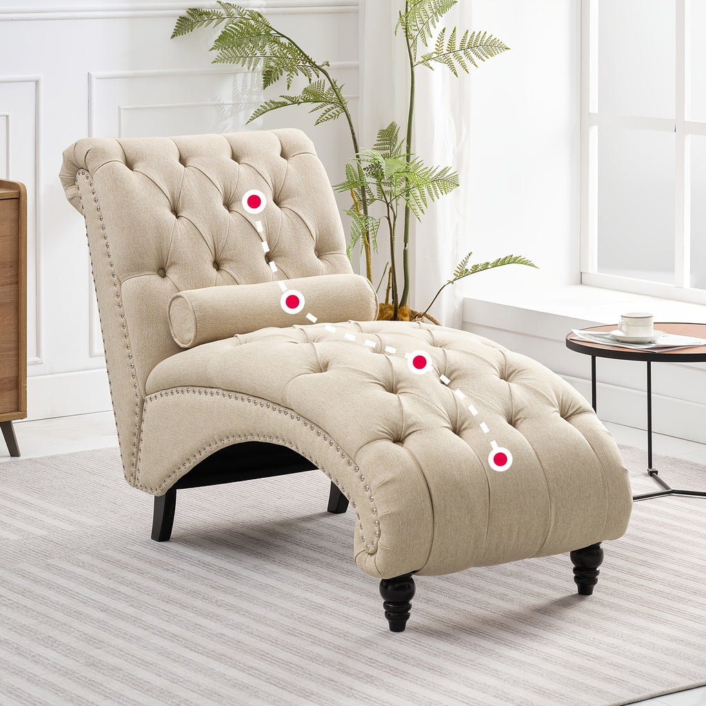 gorgeous chaise lounge chair button tufted support pillow - Temu