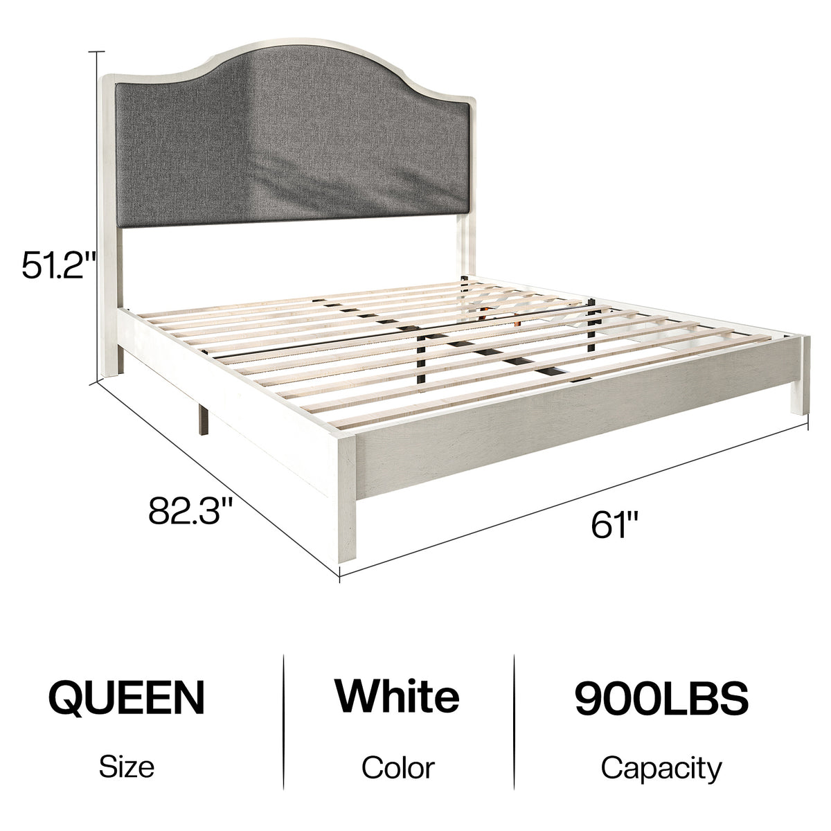 solid wood platform bed frame upholstered curved - Temu