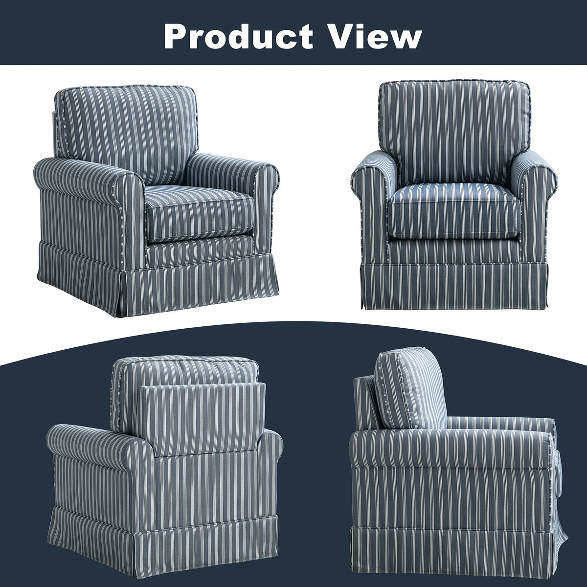 30 wide bohemian swivel accent chair blend vertical stripe - Temu