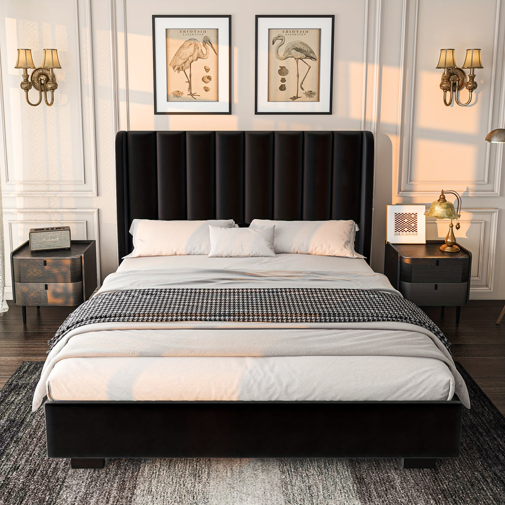 queen size upholstered bed frame   2 tall headboard - Temu