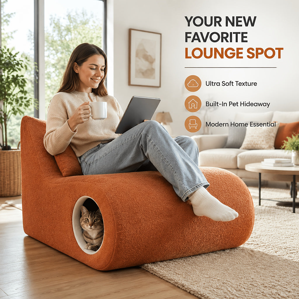 pet friendly teddy lounge chair human pet shared single sofa - Temu