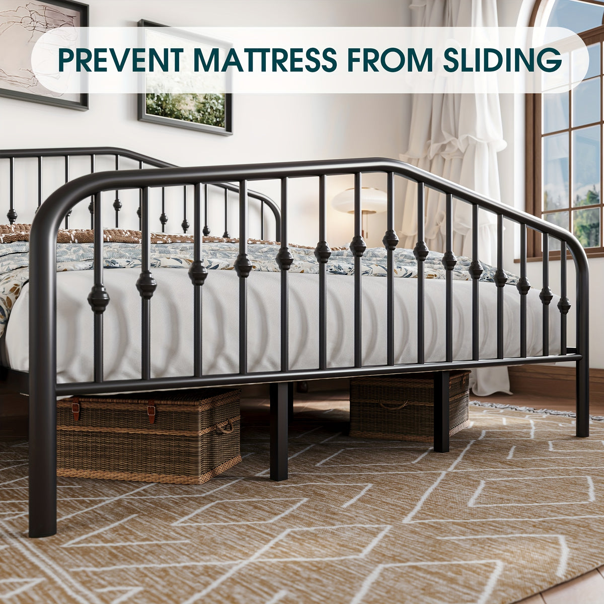 14 metal bed frame victorian headboard footboard - Temu