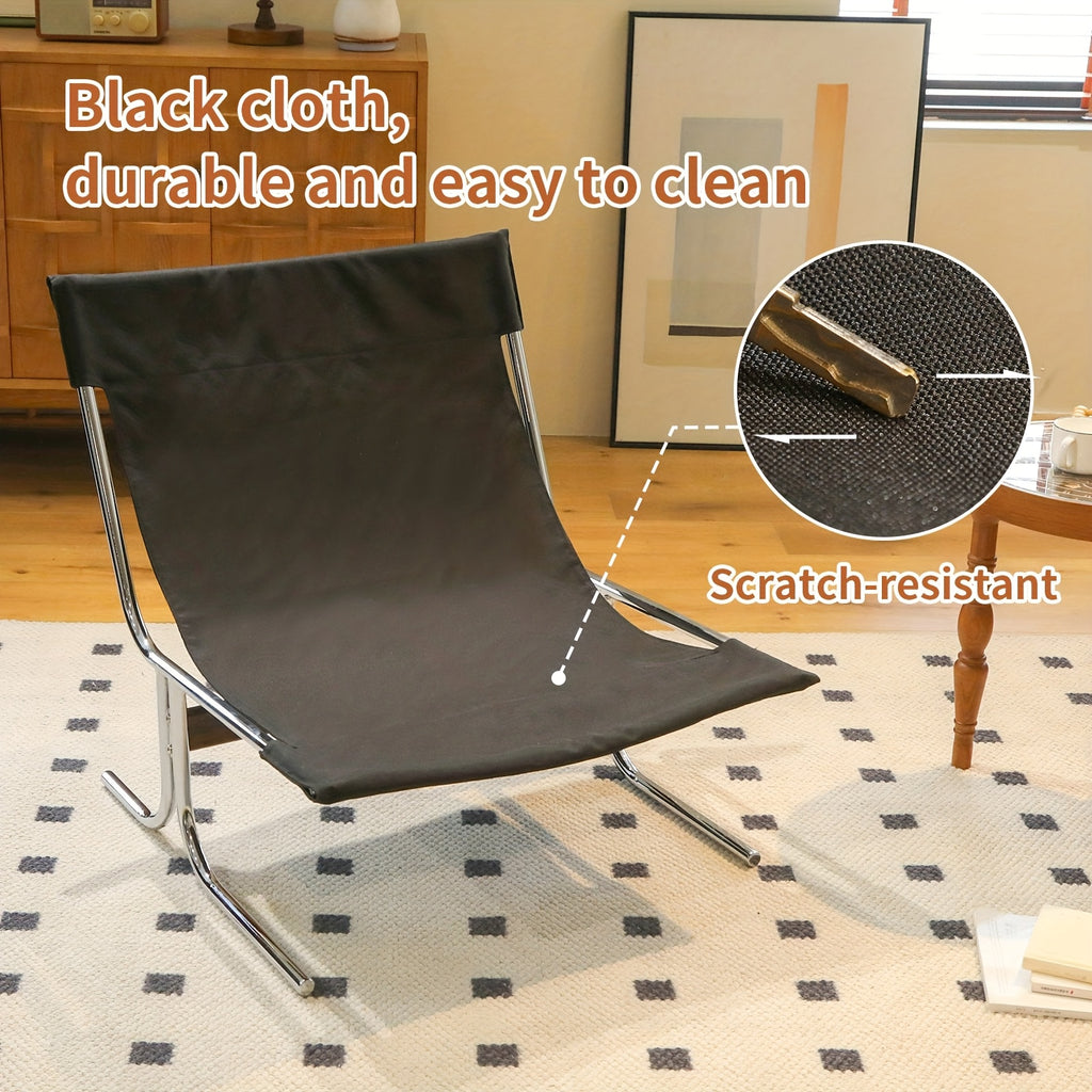 faux leather accent chair chrome metal legs armless modern - Temu