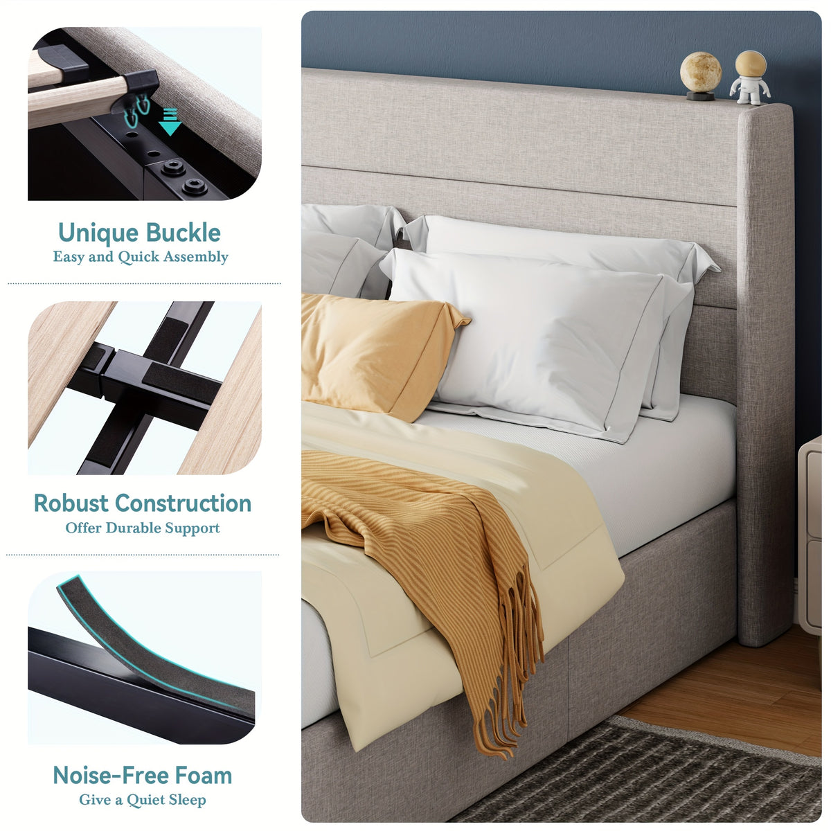 full queen king size lift storage upholstered - Temu