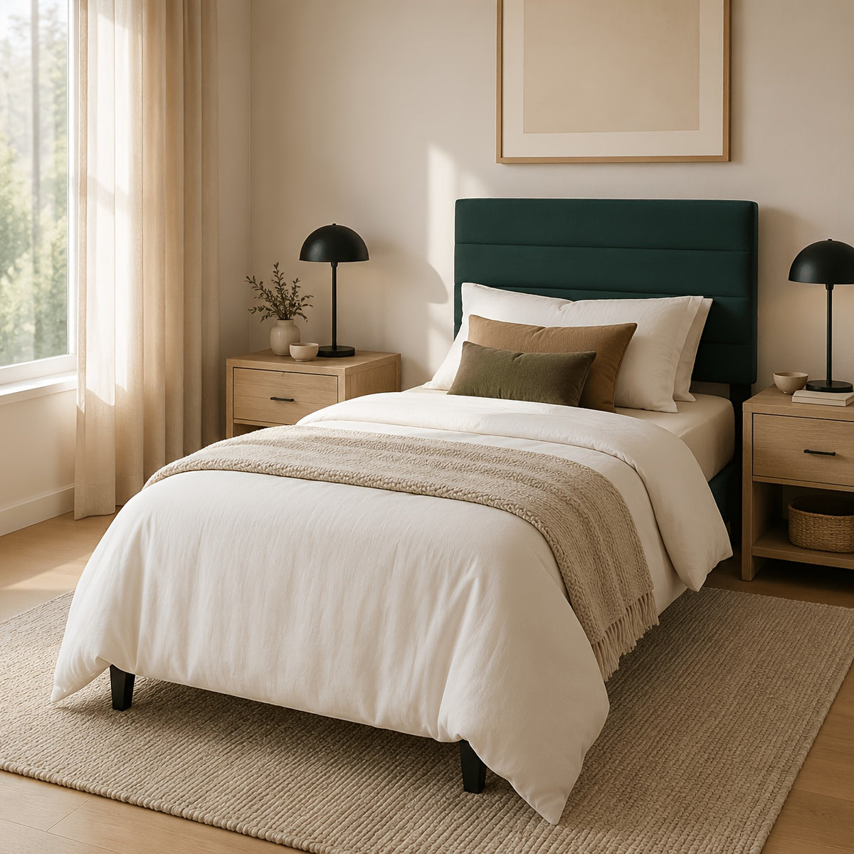modern horizontal channel tufted upholstered bed frame - Temu