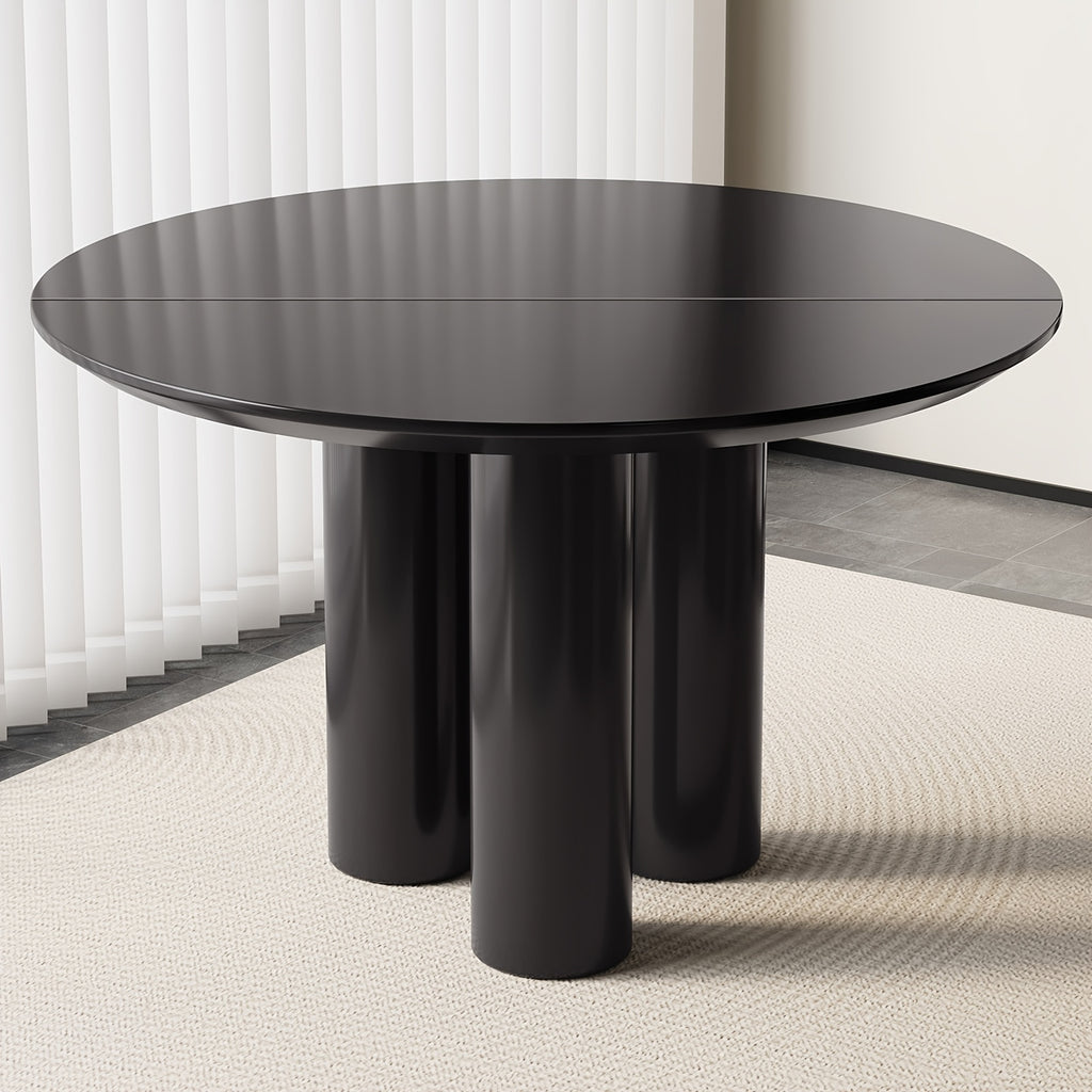 46 06 black dining table set 2 4 chairs modern round kitchen - Temu