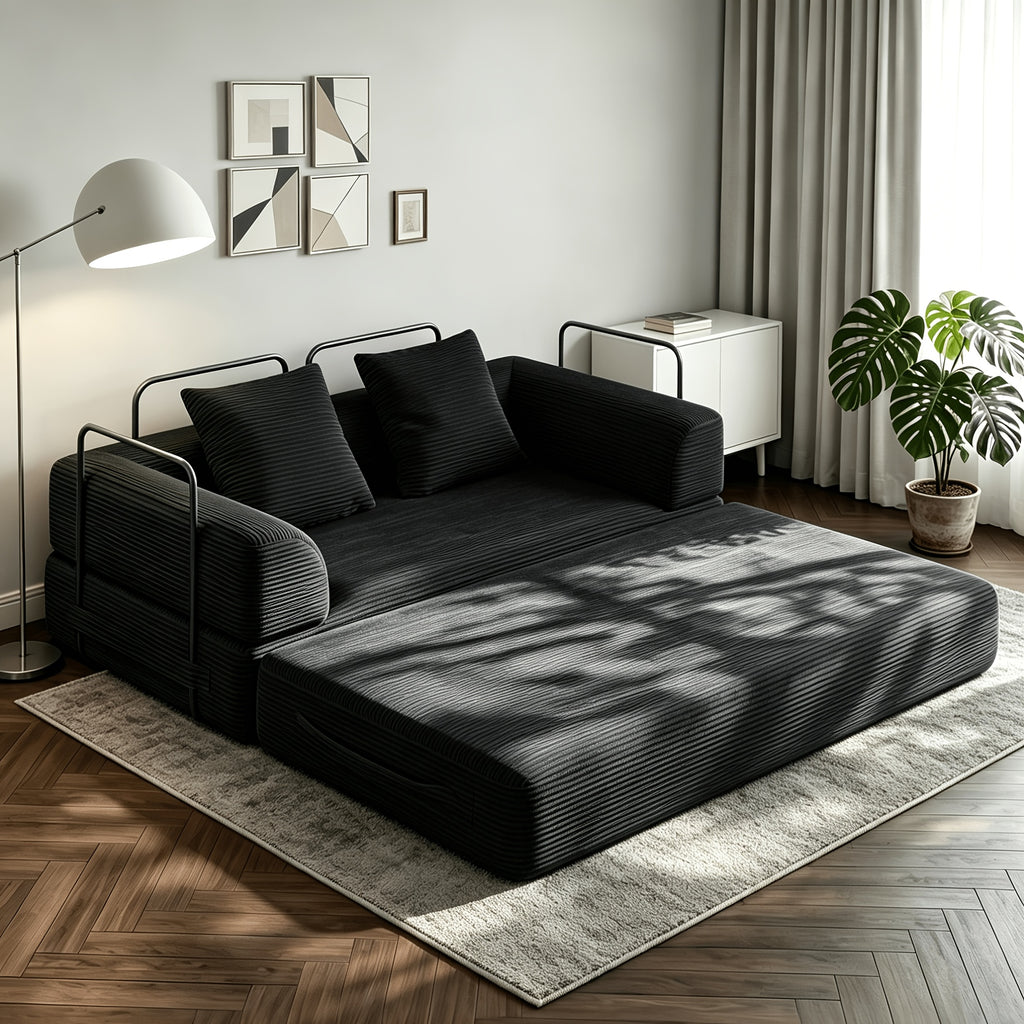69 w folding sofa bed loveseat 5 in 1 corduroy convertible - Temu