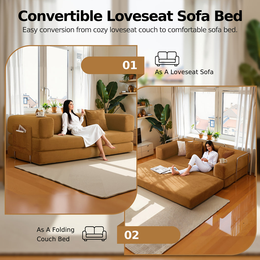 convertible sofa bed folds a compact floor couch a sleeper - Temu