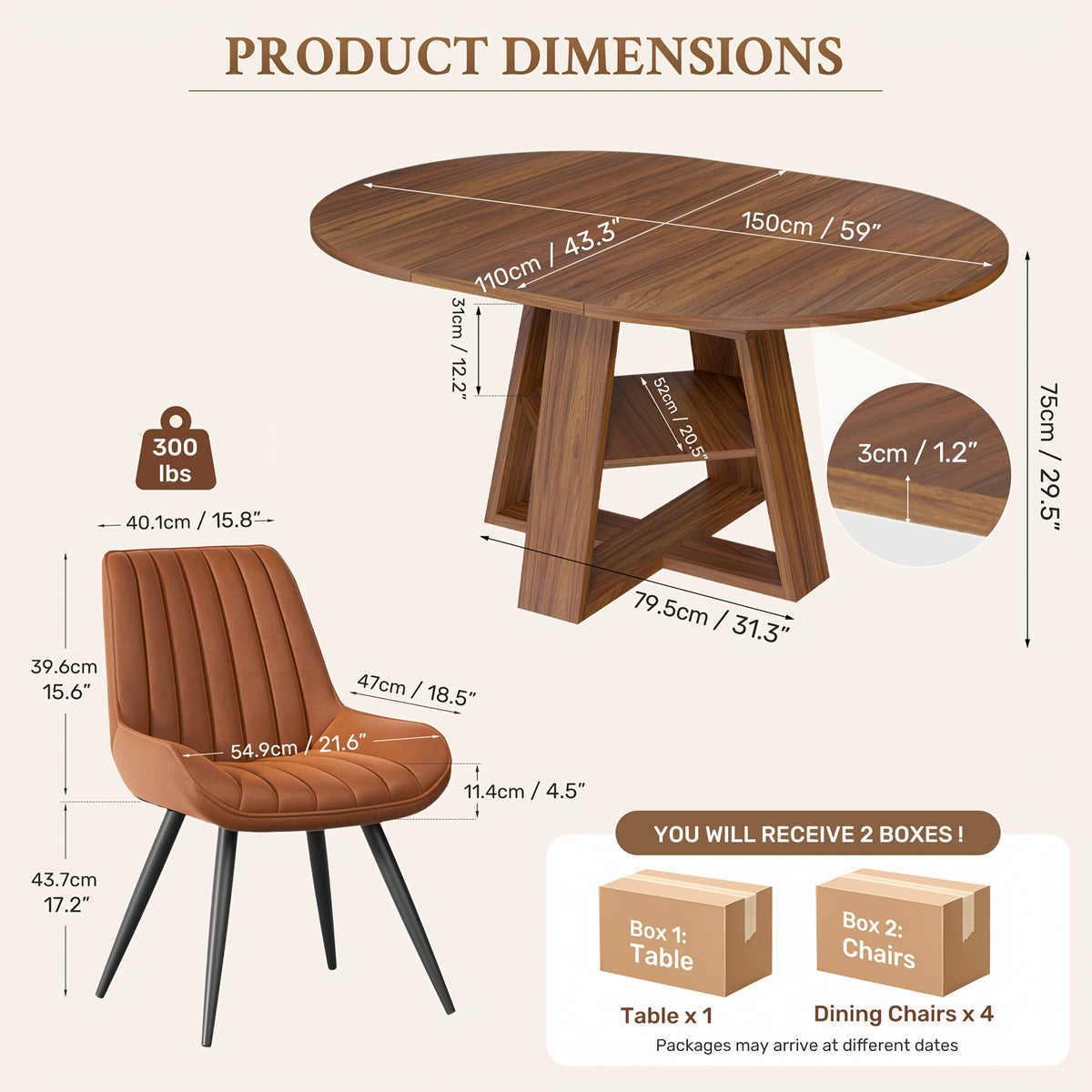 5pcs modern extendable oval dining table set suitable 4 - Temu