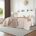 full queenking size wingback platform bed frame built - Temu