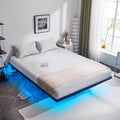 king floating bed frame usb led 14 heavy duty metal platform - Temu