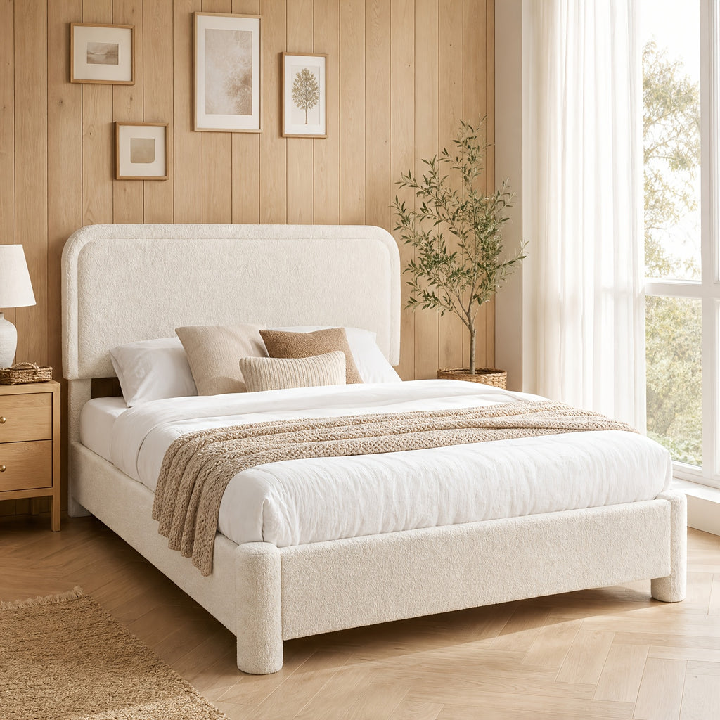 platform bed bed storage cloud teddy boucle frame adjustable - Temu