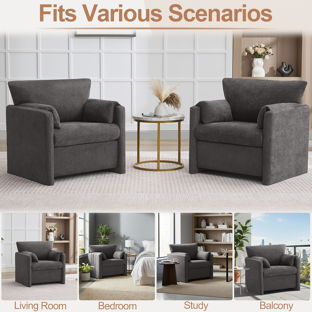 oversized accent chair living room 32 68 large modern - Temu