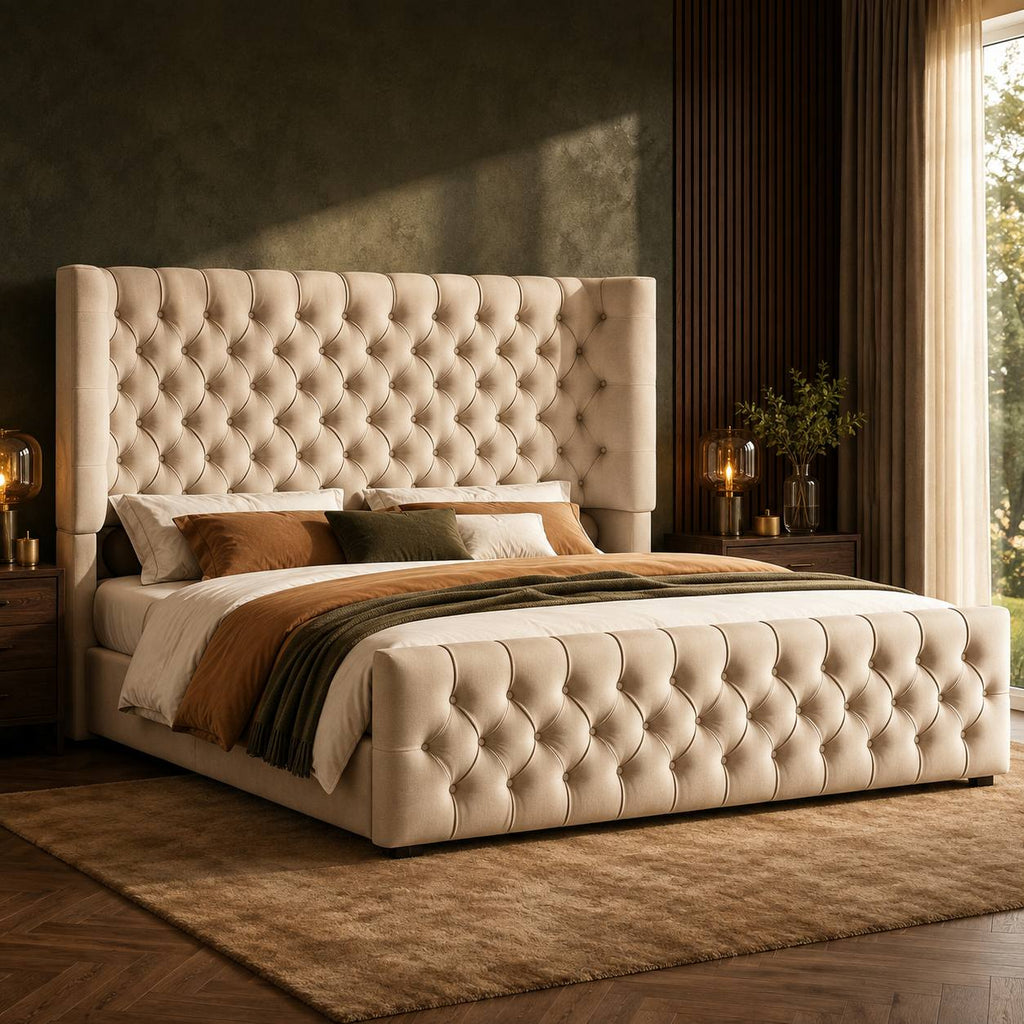 king size   upholstered bed frame tall - Temu