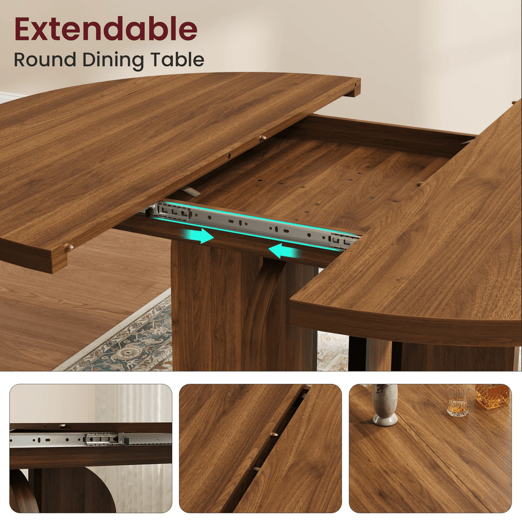 47 63 extendable round dining room table 4 8 farmhouse - Temu