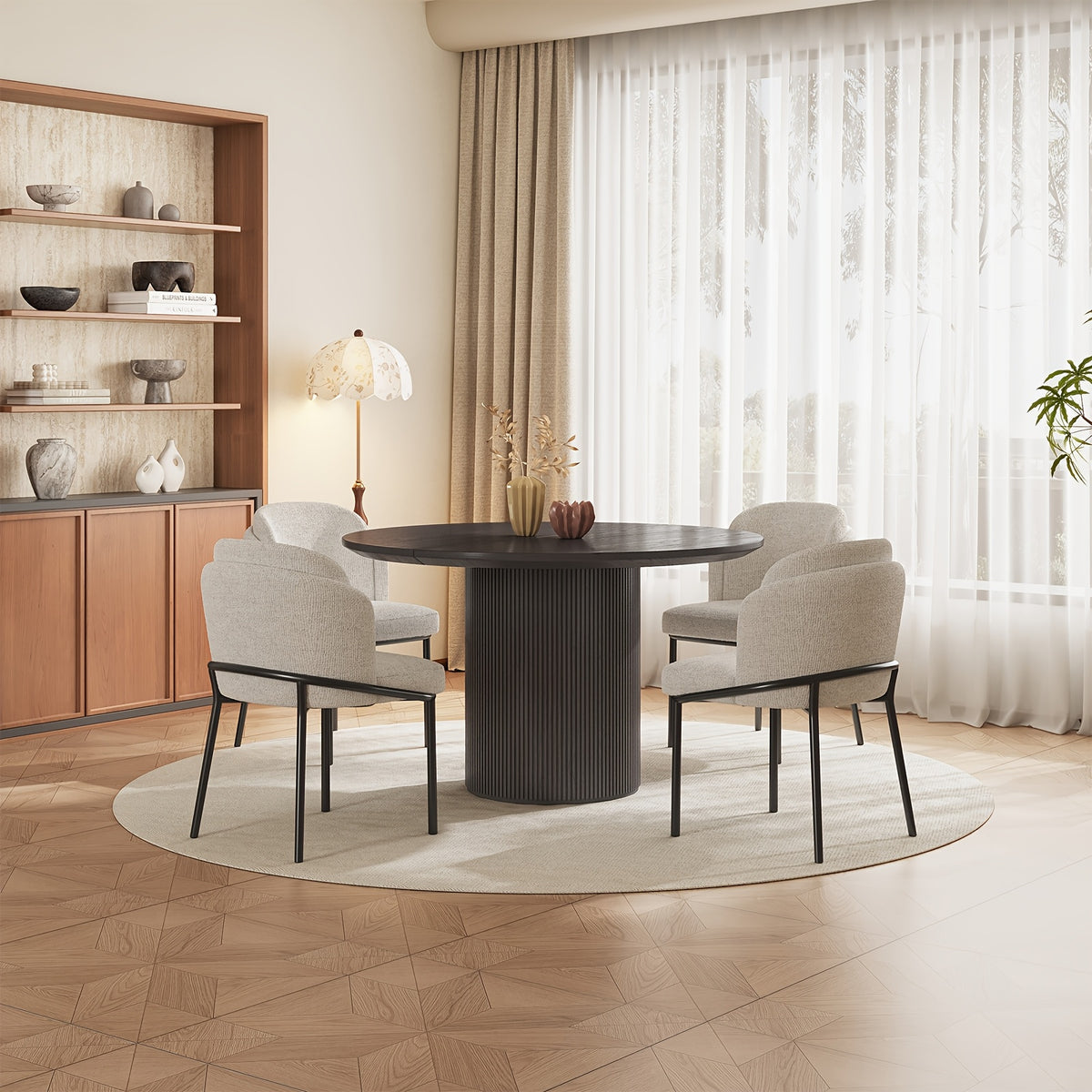 46 06 round dining table set four dining table set six - Temu