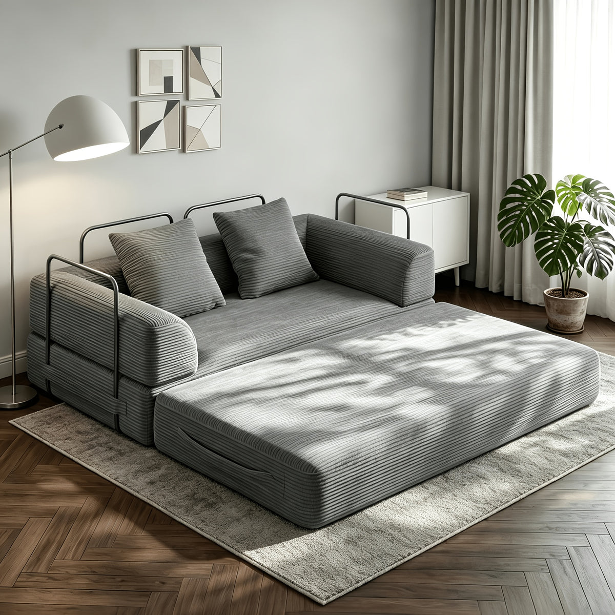 69 w folding sofa bed loveseat 5 in 1 corduroy convertible - Temu