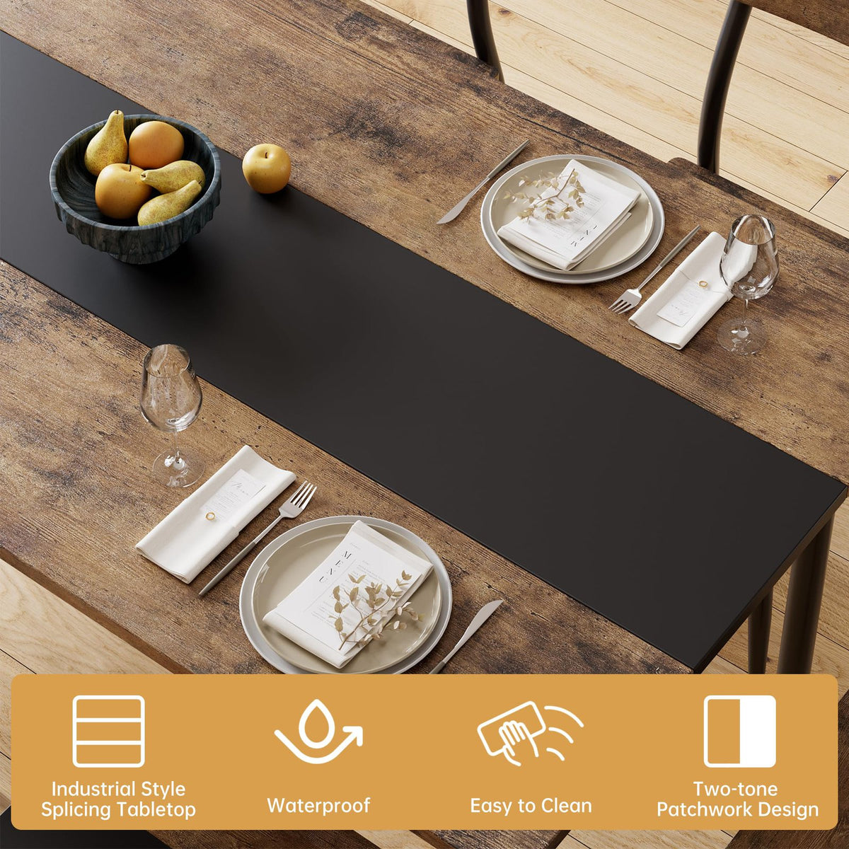 6pcs dining table set 6 seater mdf kitchen table 6 chairs - Temu