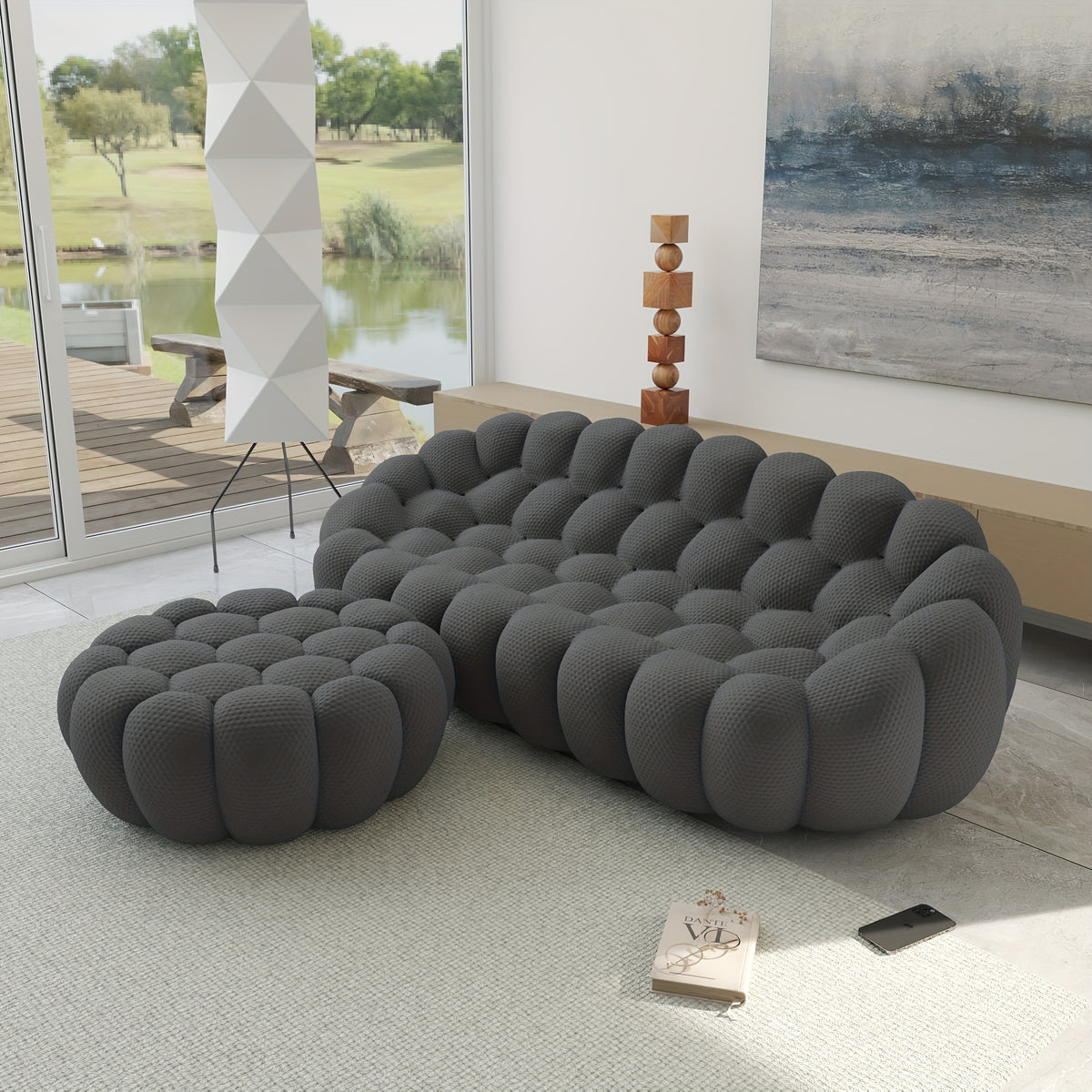 oversized   3d textile material upholstered bean - Temu