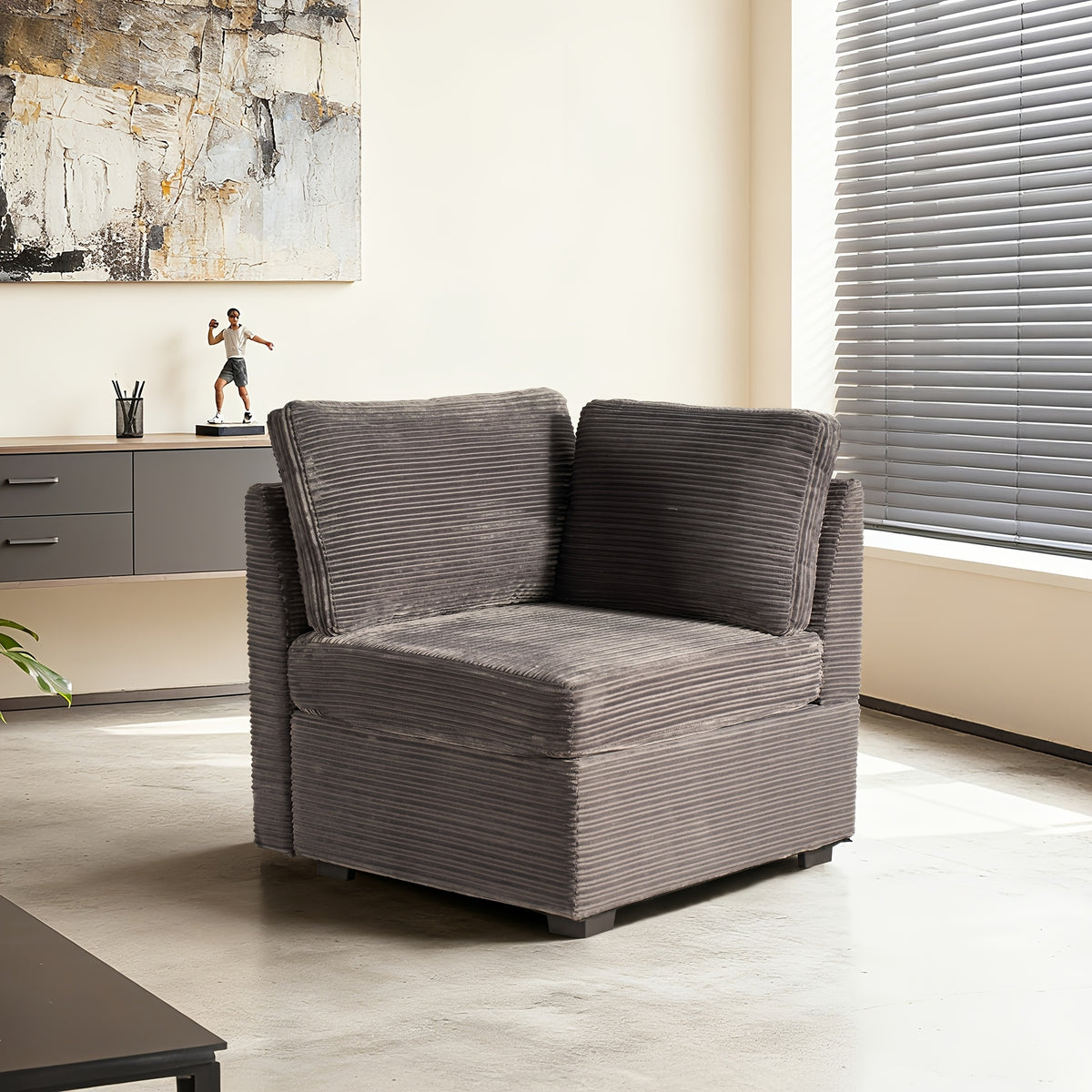 a high back plush single seater lounge chair a side armrest - Temu