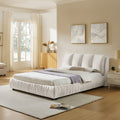 size upholstered bed frame modern minimalist style segmented - Temu