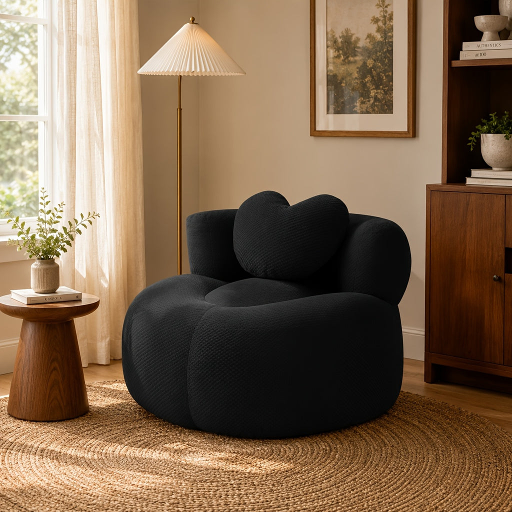 chaise lounge chair round heart shaped corduroy couch high - Temu
