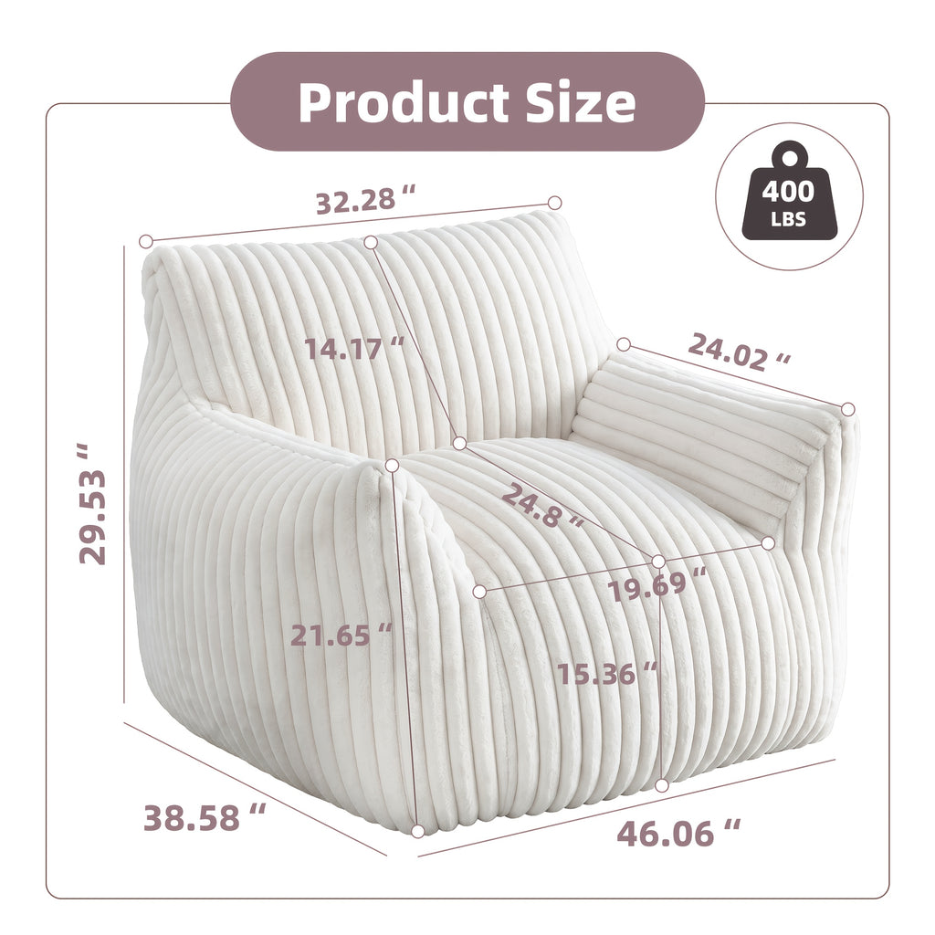 cozy plush bean bag chair armrests ultra soft fluffy single - Temu
