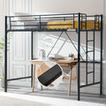 heavy duty metal loft bed twin size safety guard rails flat - Temu