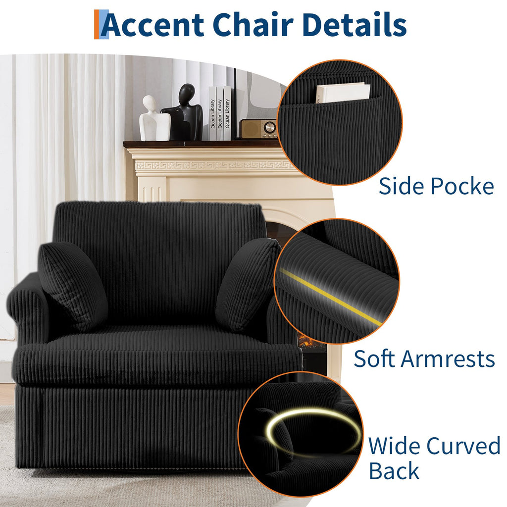 modern 360 swivel armchair 2 pillows accent lounge reading - Temu