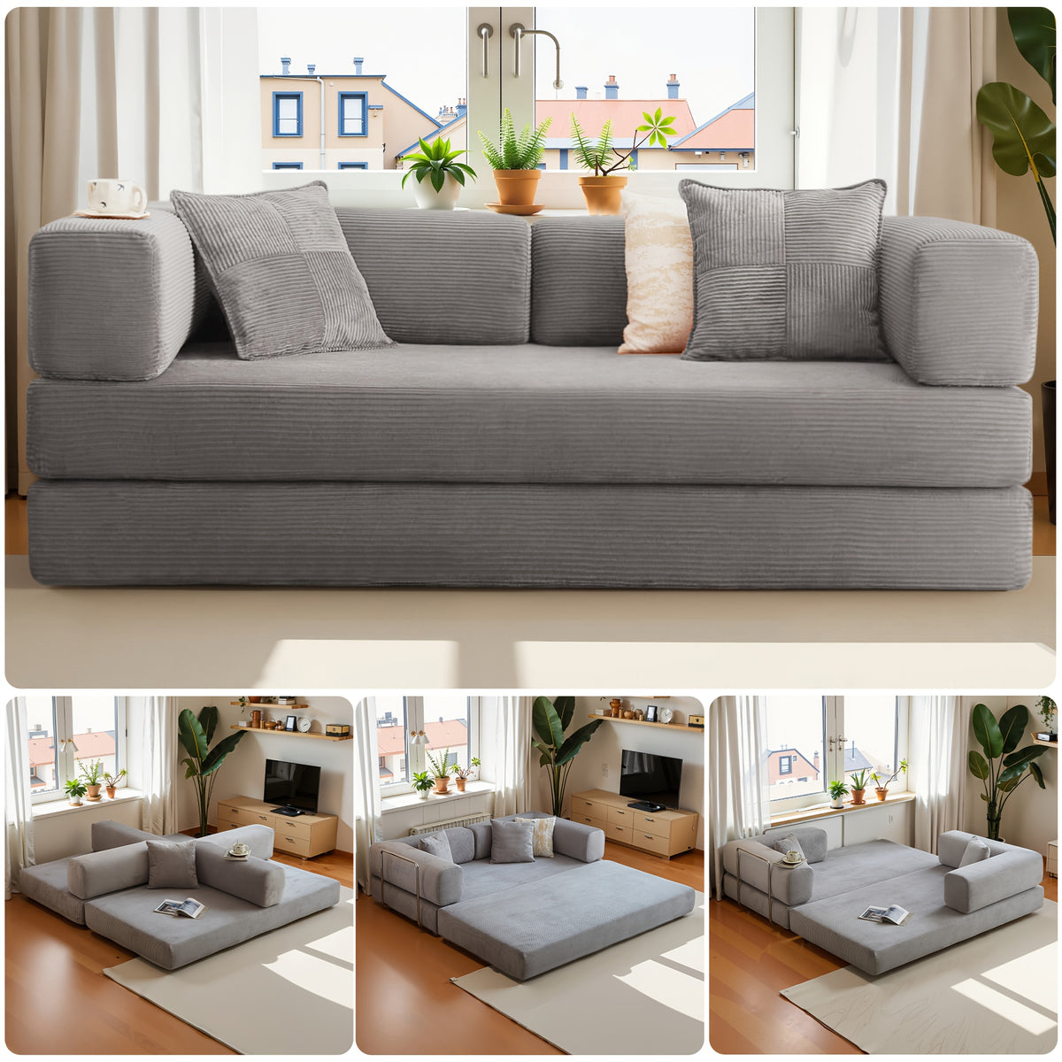 convertible sofa bed folds a compact floor couch a sleeper - Temu