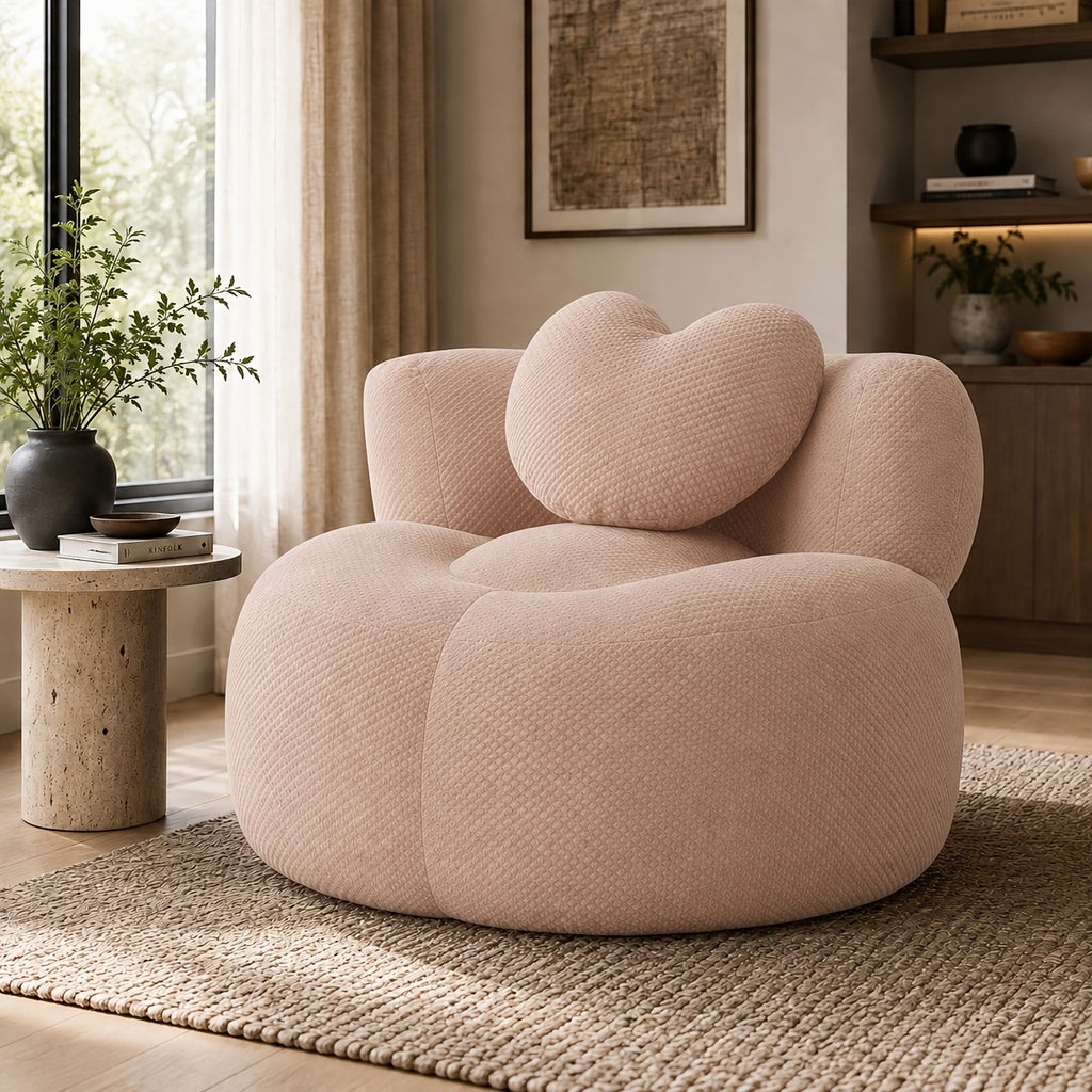 chaise lounge chair round heart shaped corduroy couch high - Temu